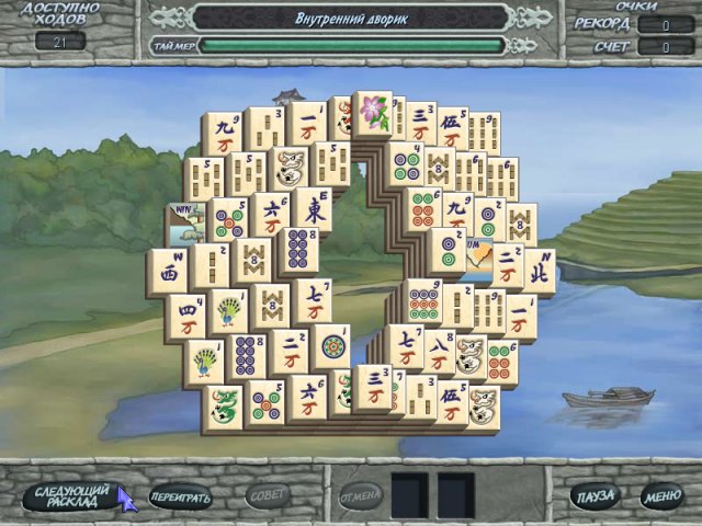 Скриншот к мини игре Маджонг квест